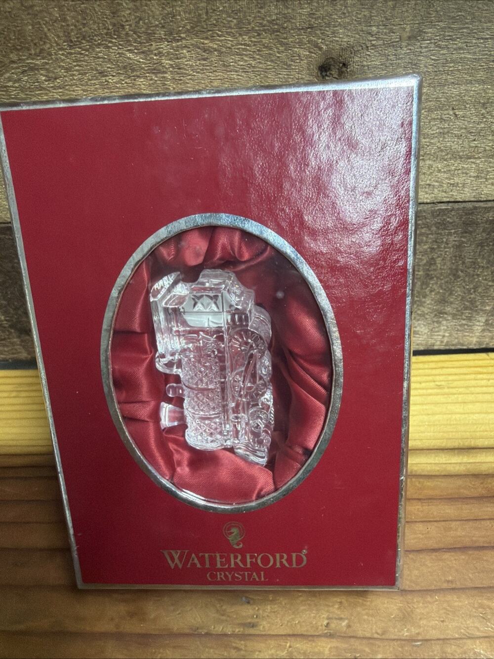 Waterford Crystal 2008 Christmas Train Engine Glass Ornament in Original Box